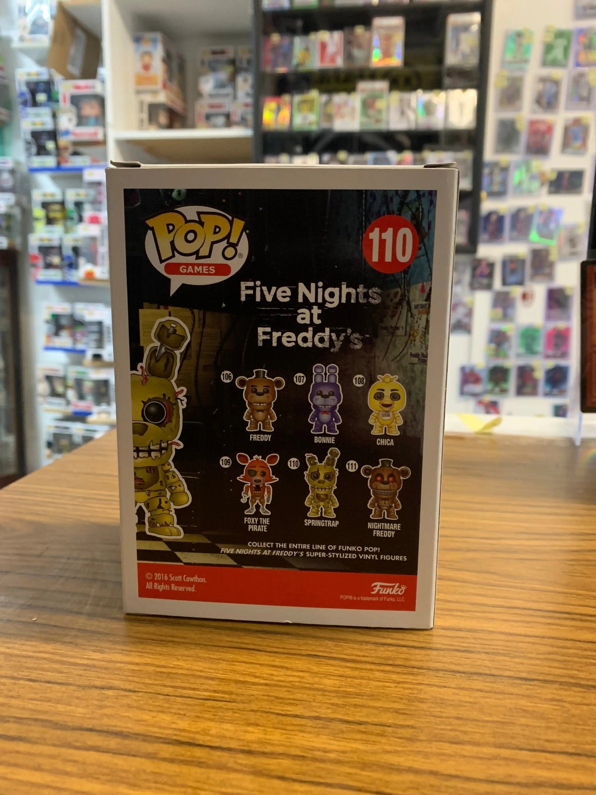 Funko Pop! Games Five Nights at Freddy's: Springtrap Vinyl Figure 110 FRENLY BRICKS - Open 7 Days