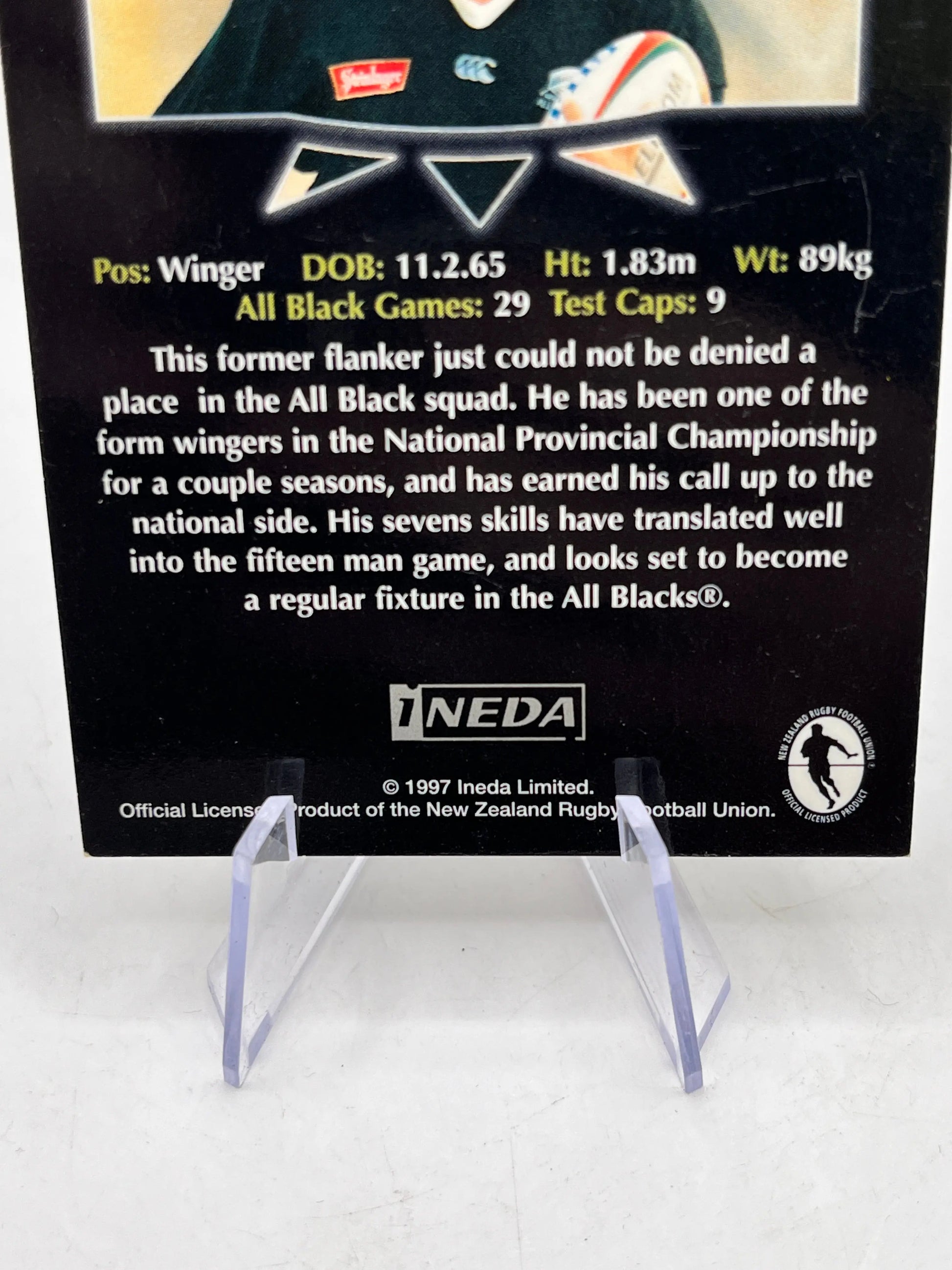 Eric Rush Autographed - All Blacks 1997 NZ Rugby Union - 1Neda FRENLY BRICKS - Open 7 Days