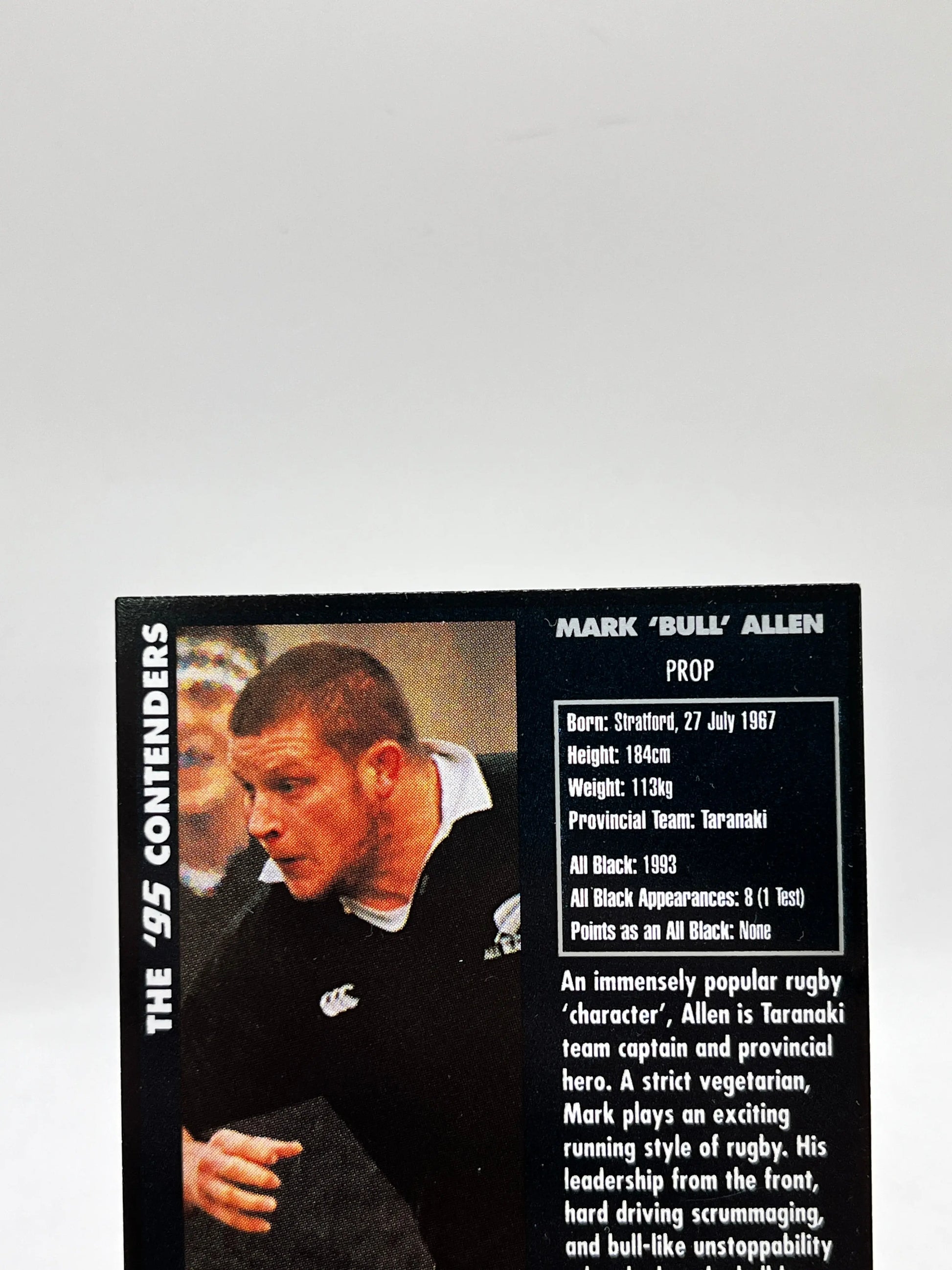 Mark “Bull” Allen Auto- 1995 Dynamic Marketing NZ All Blacks Rugby Union Card #1 FRENLY BRICKS - Open 7 Days