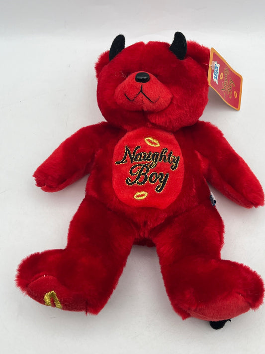 Gifted Bears Beanie Plush Teddy “Naughty Boy” Skansen Bean Bag Toy Red 26cm FRENLY BRICKS - Open 7 Days