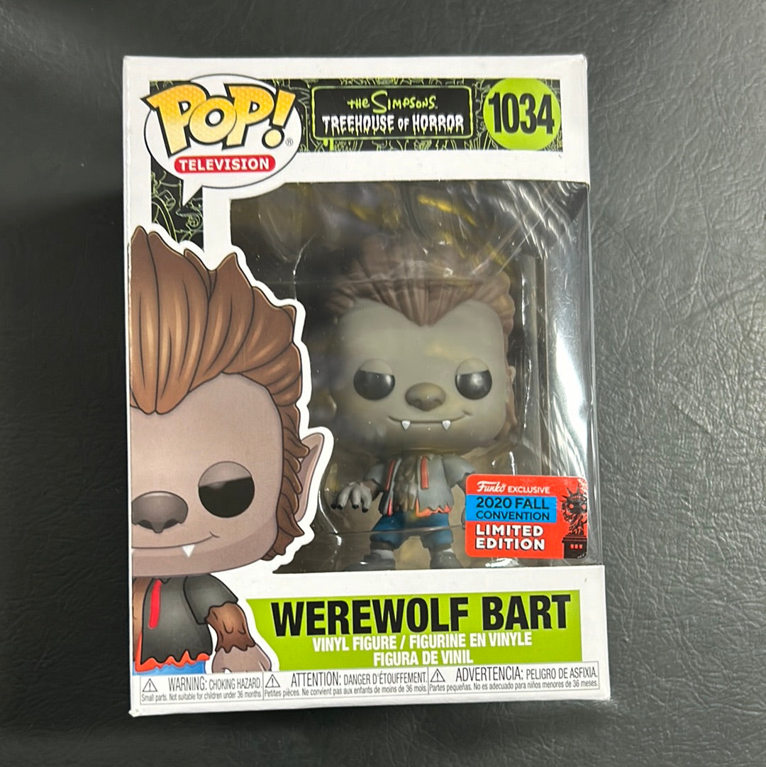 The Simpsons Werewolf Bart NYCC 2020 #1034 Funko POP FRENLY BRICKS - Open 7 Days