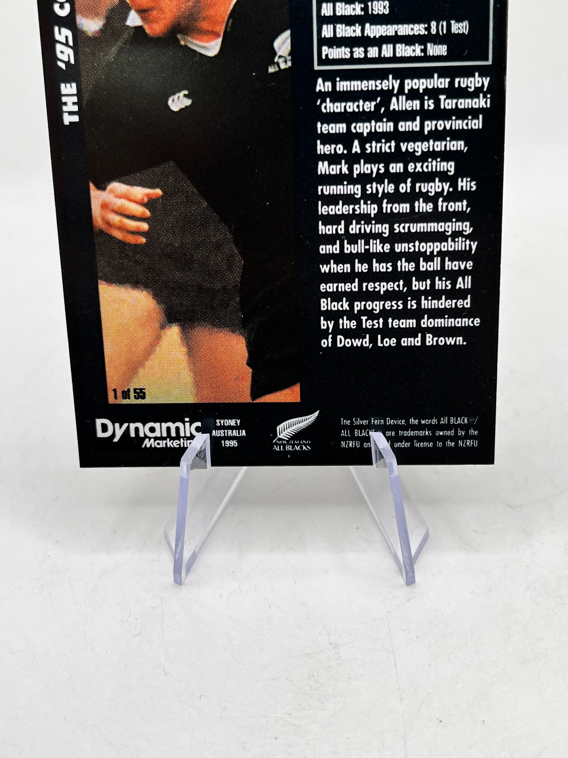 Mark “Bull” Allen Auto- 1995 Dynamic Marketing NZ All Blacks Rugby Union Card #1 FRENLY BRICKS - Open 7 Days