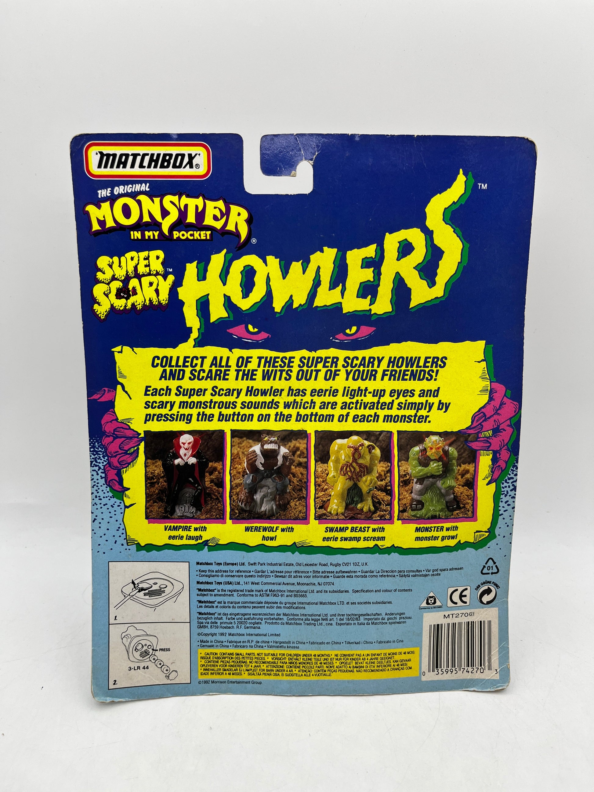 Vintage 1992 Matchbox Monster In My Pocket Howlers Swamp Beast Figure MOC - Sealed FRENLY BRICKS - Open 7 Days