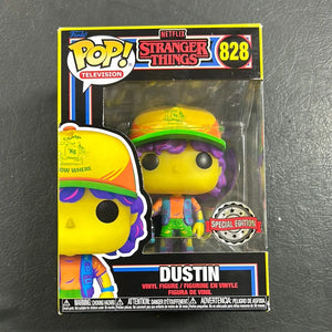 Funko POP Television #828 Stranger Things Dustin Black Light FRENLY BRICKS - Open 7 Days