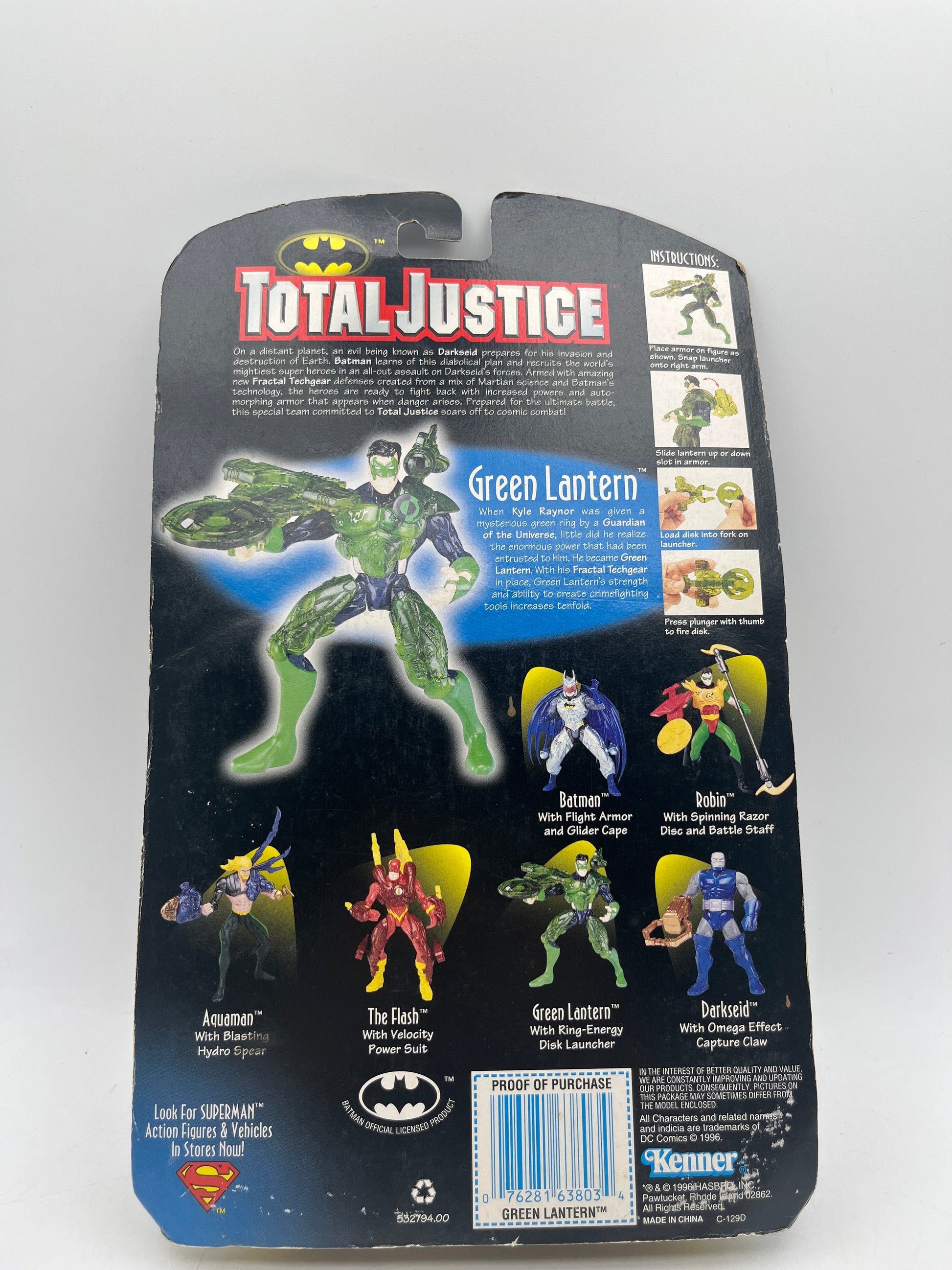 Kenner Vintage Total Justice Green Lantern Action Figure 1996 FRENLY BRICKS - Open 7 Days