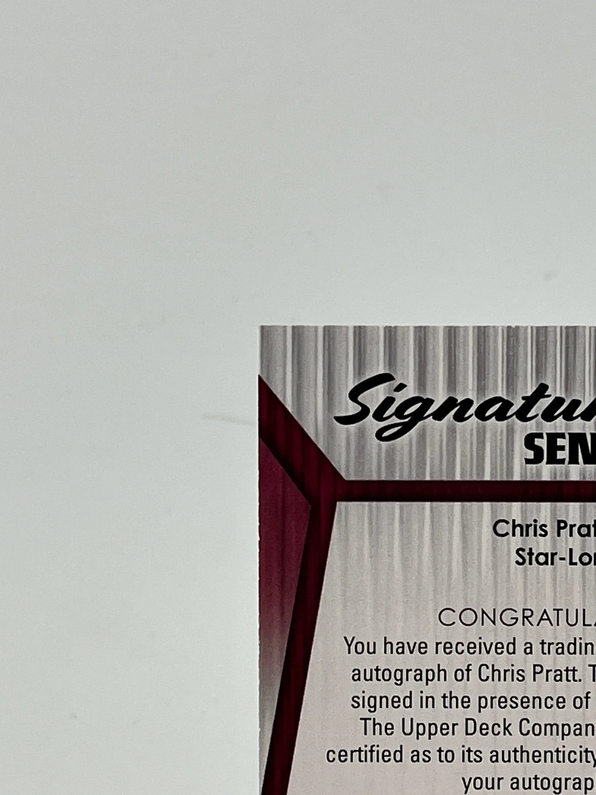 Upper Deck Marvel Studios Thor Love And Thunder - Signature Sensations -  Chris Pratt As Star-Lord Auto FRENLY BRICKS - Open 7 Days