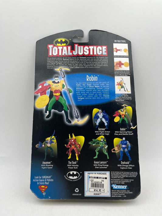 Total Justice Robin With Razor Disc & Battle Staff DC Action Figure 1996 FRENLY BRICKS - Open 7 Days