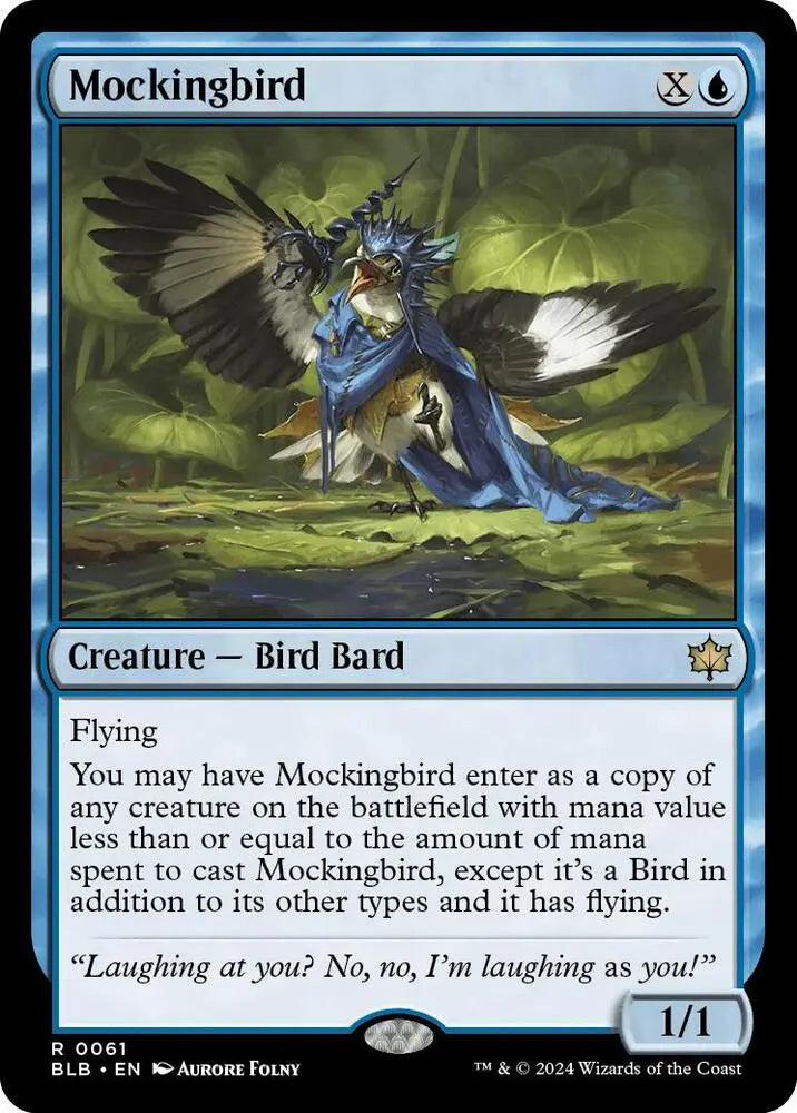 Mockingbird Bloomburrow (R) Collector #: 0061 FRENLY BRICKS - Open 7 Days