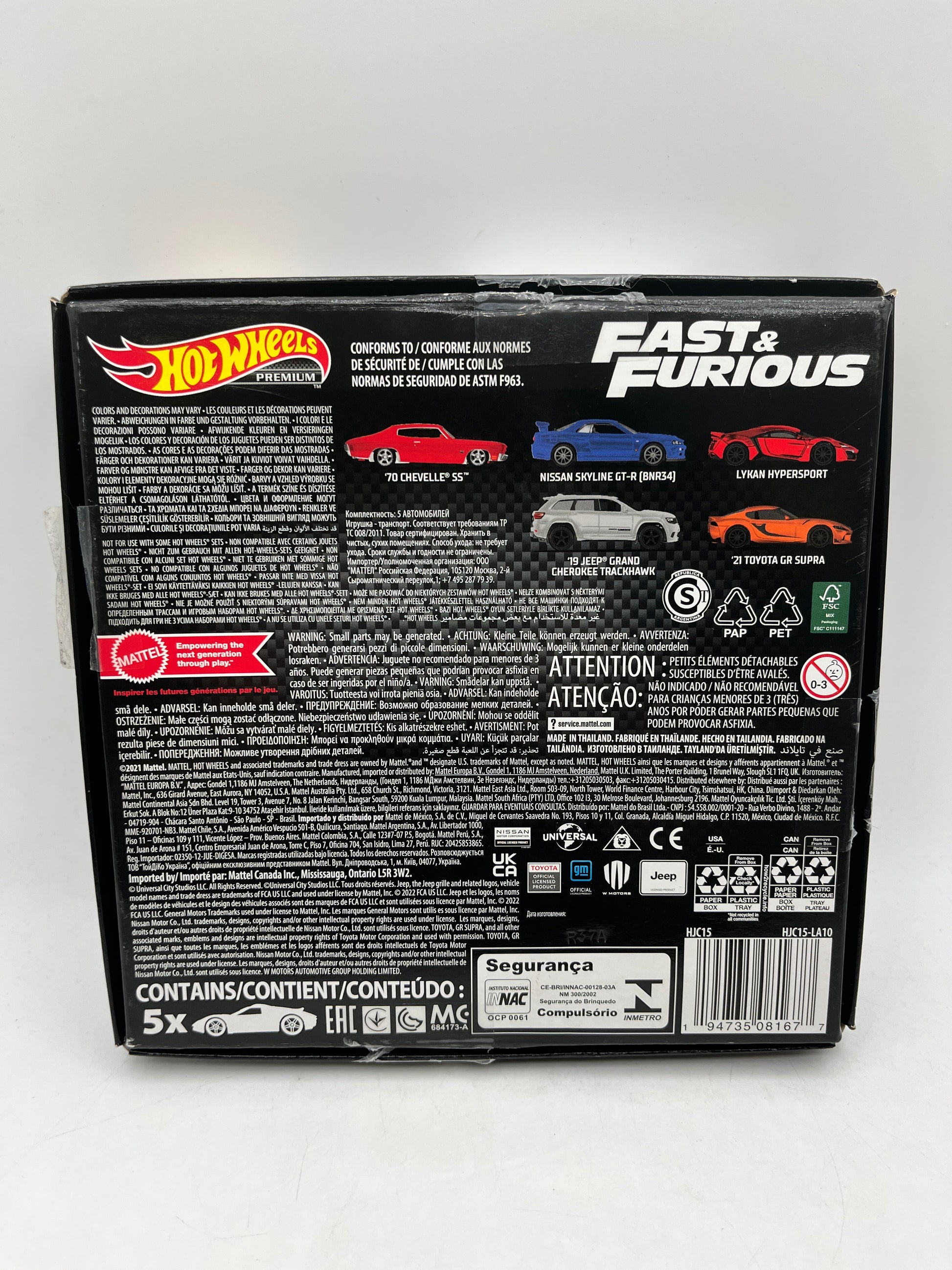 Hot Wheels Premium - Fast & Furious 5 Pack Collector Box Set FRENLY BRICKS - Open 7 Days