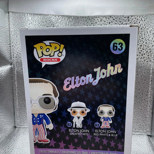 Funko Pop! Pop Rocks Elton John #63 Red, White, & Blue Glitter FRENLY BRICKS - Open 7 Days