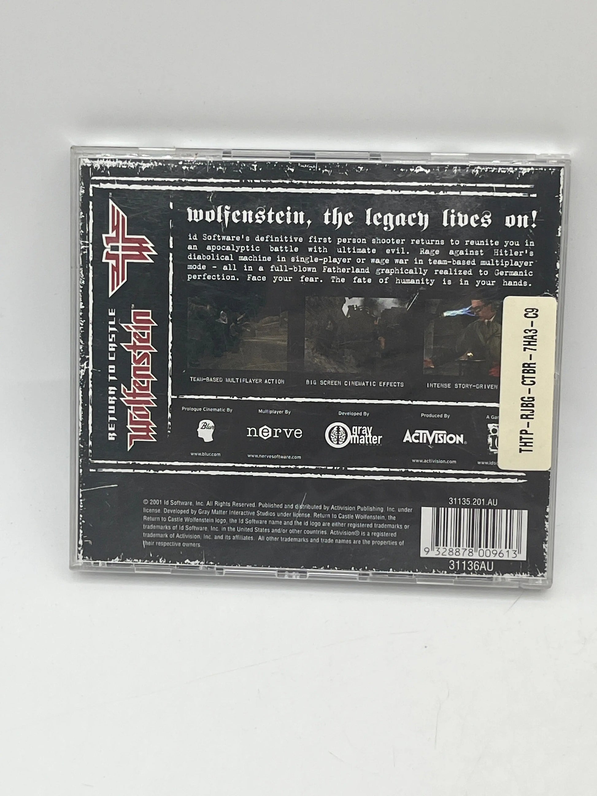 PC Game Return to Castle Wolfenstein (PC 2001) Big Box version +combinedshipping FRENLY BRICKS - Open 7 Days