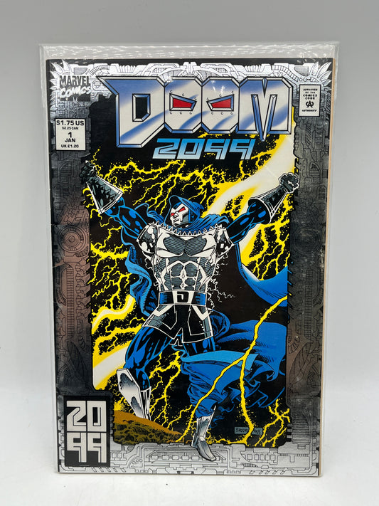 Doom 2099 #1 Silver Foil Newsstand 1st Print 1993 Marvel Comics FRENLY BRICKS - Open 7 Days