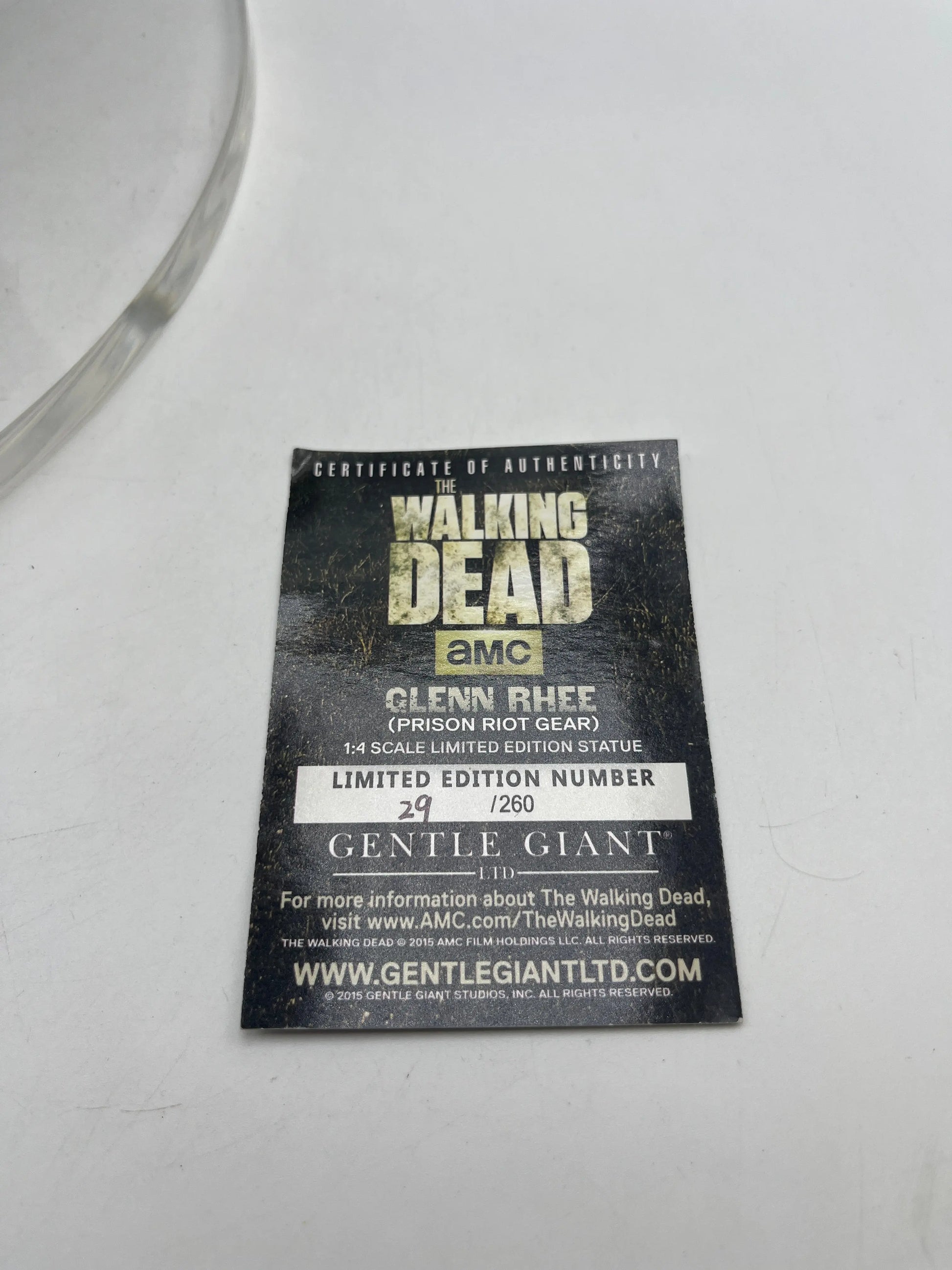 The Walking Dead Gentle Giant Glenn Rhee in Riot Gear 1:4 scale statue LE 29/260 FRENLY BRICKS - Open 7 Days