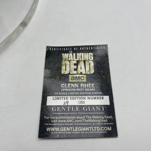 The Walking Dead Gentle Giant Glenn Rhee in Riot Gear 1:4 scale statue LE 29/260 FRENLY BRICKS - Open 7 Days