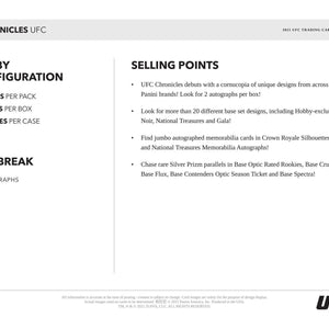 2021 Panini Chronicles UFC Hobby Box FRENLY BRICKS - Open 7 Days