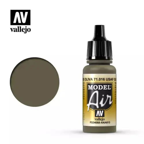 Vallejo Model Air 18ml - 71.016 USAF Olive Drab FRENLY BRICKS - Open 7 Days