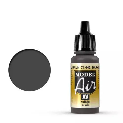 Vallejo Model Air 18ml - 71.042 Dark Brown RLM61 FRENLY BRICKS - Open 7 Days