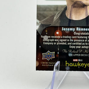 Upper Deck Marvel Studios Hawkeye - Jubilant Signatures /25 Jeremy Renner as Hawkeye Auto FRENLY BRICKS - Open 7 Days