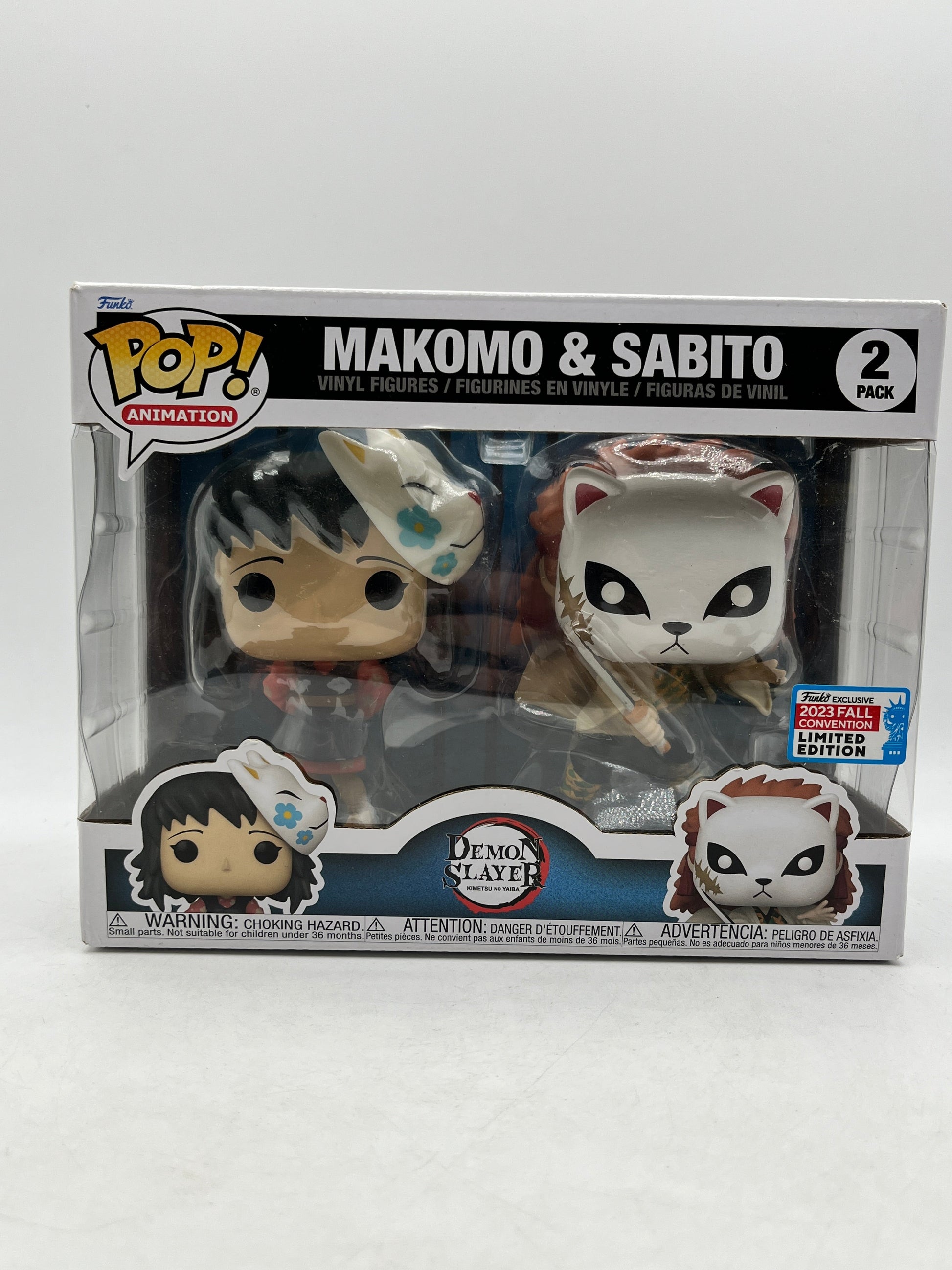 Funko POP! Anime Demon Slayer Makomo & Sabito 2-Pack 2023 NYCC Exclusive Vaulted FRENLY BRICKS - Open 7 Days