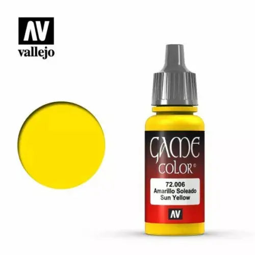 Vallejo Game Colour Acrylic Paint 17ml - 72.006 Sun Yellow FRENLY BRICKS - Open 7 Days