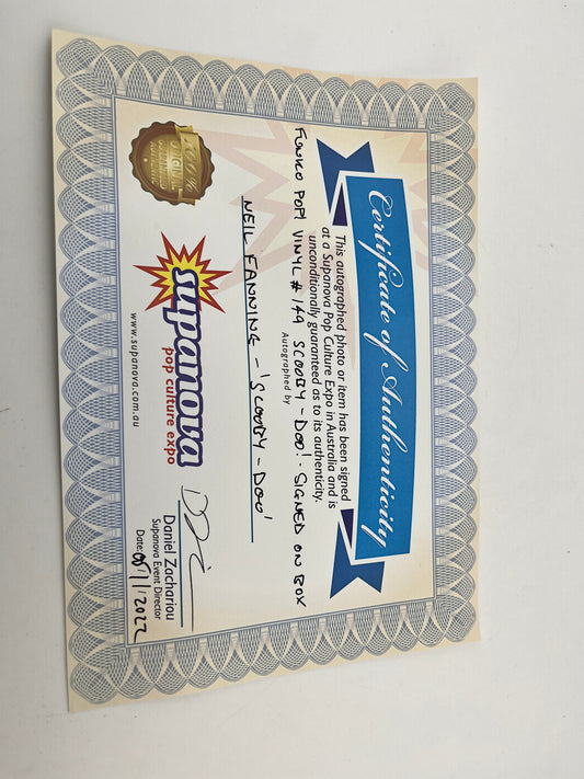 Funko POP! Animation Scooby-Doo - Signed Scooby-Doo #149 Neil Fanning - COA Included FRENLY BRICKS - Open 7 Days