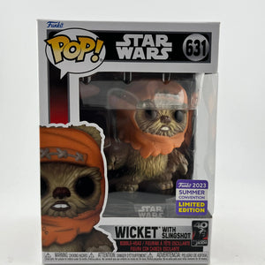 Funko POP! Star Wars - Wicket With Slingshot #631 - 2021 Summer Limited Edition FRENLY BRICKS - Open 7 Days