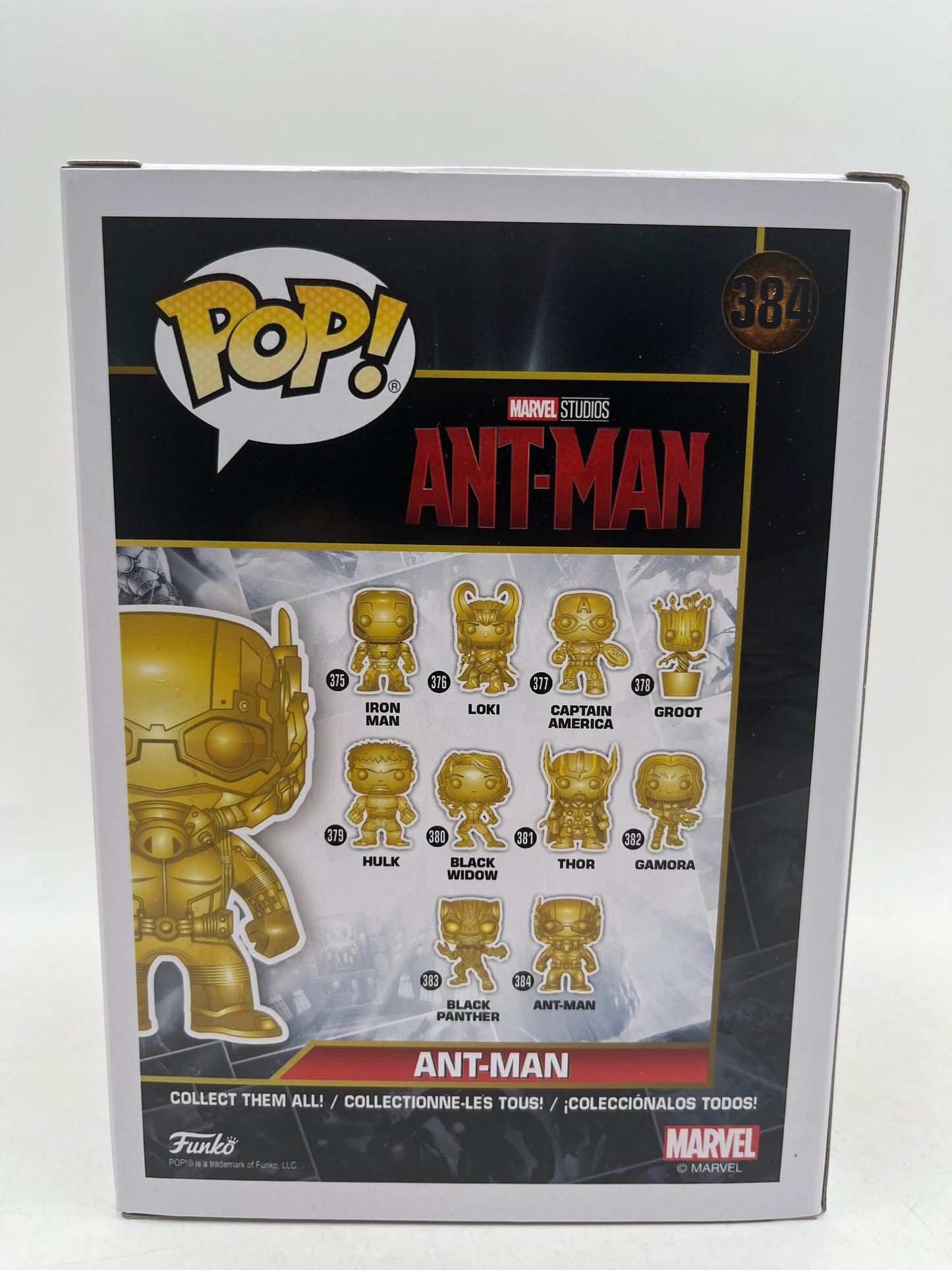 Funko Pop Marvel Studios The First 10 Years 384 Gold Ant-Man Vinyl Figure