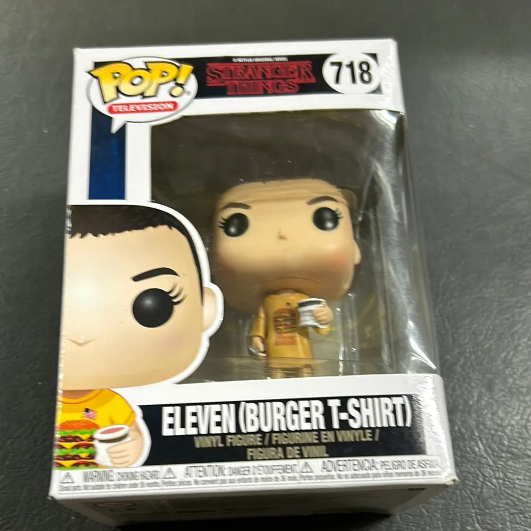 ELEVEN (BURGER T-SHIRT)) #718 Stranger Things Funko Pop Vinyl FRENLY BRICKS - Open 7 Days