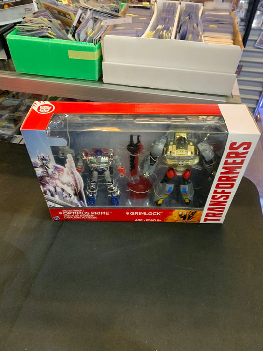 Transformers Age of Extinction AOE ~ Silver Knight Optimus Prime & Grimlock NIB FRENLY BRICKS - Open 7 Days