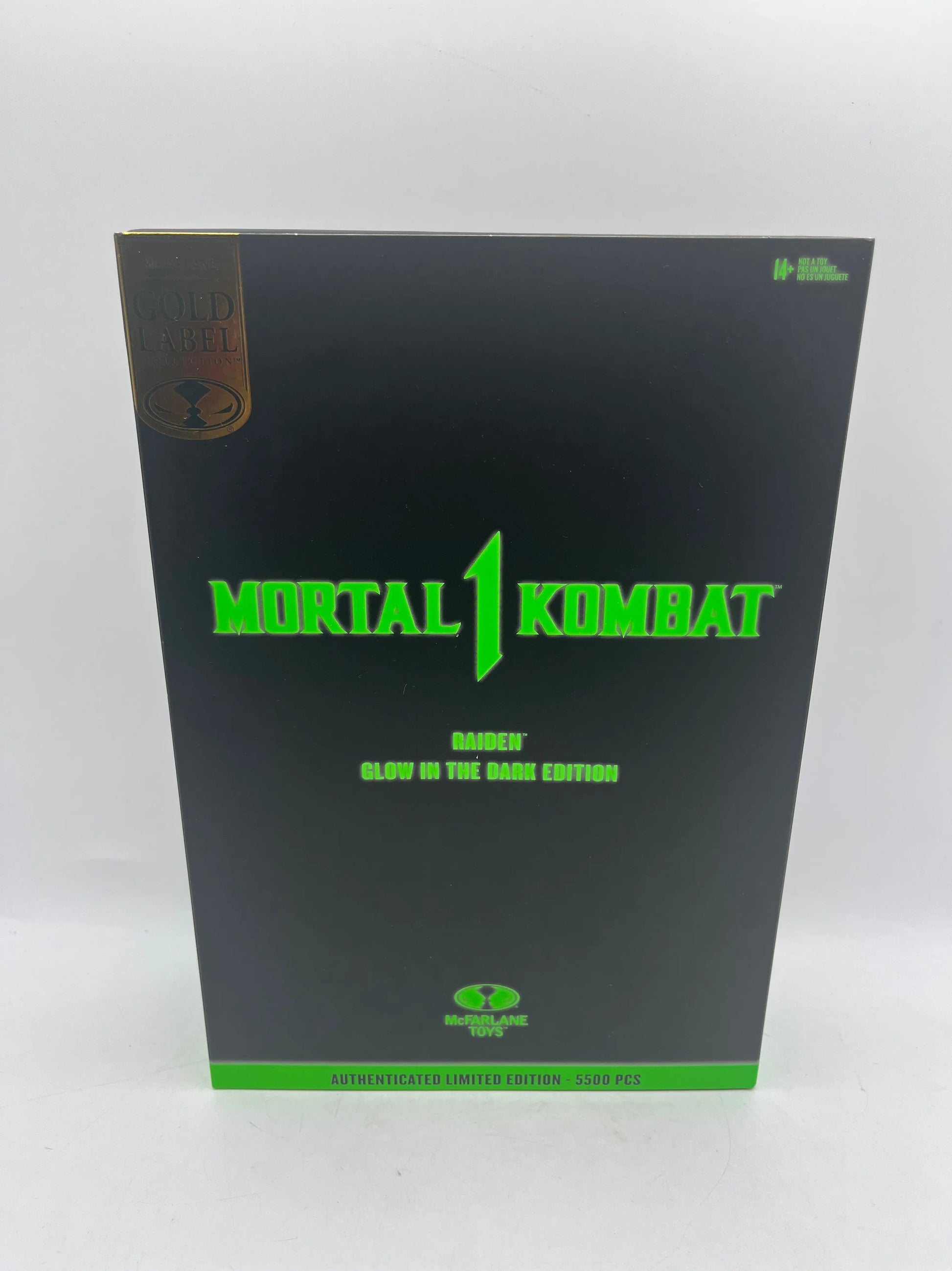 McFarlane Toys Mortal Kombat Raiden GITD LE Gold Label FRENLY BRICKS - Open 7 Days