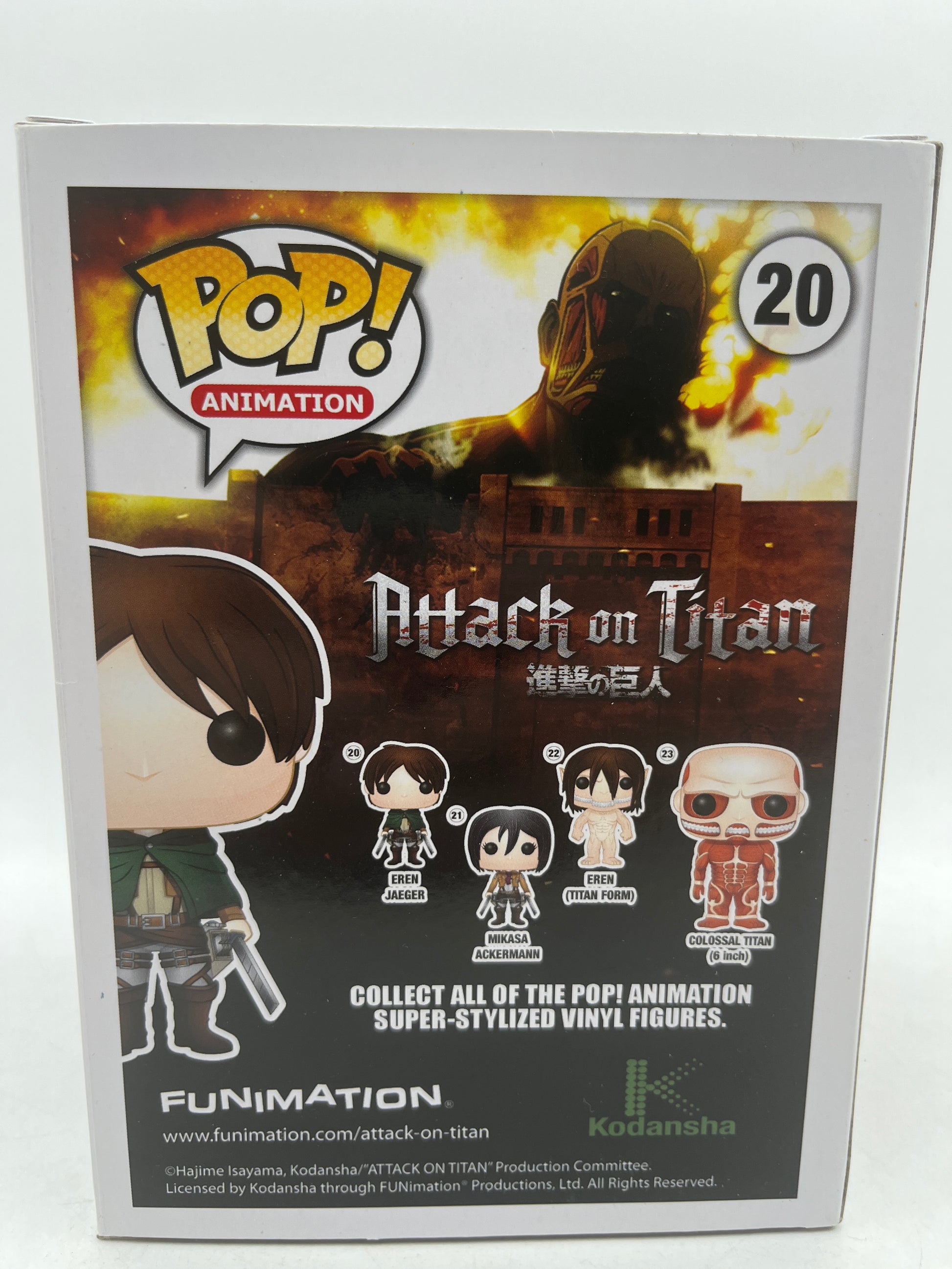 Funko Pop Anime Attack on Titan Eren Jaeger #20 Black & White Vinyl Figure image 5