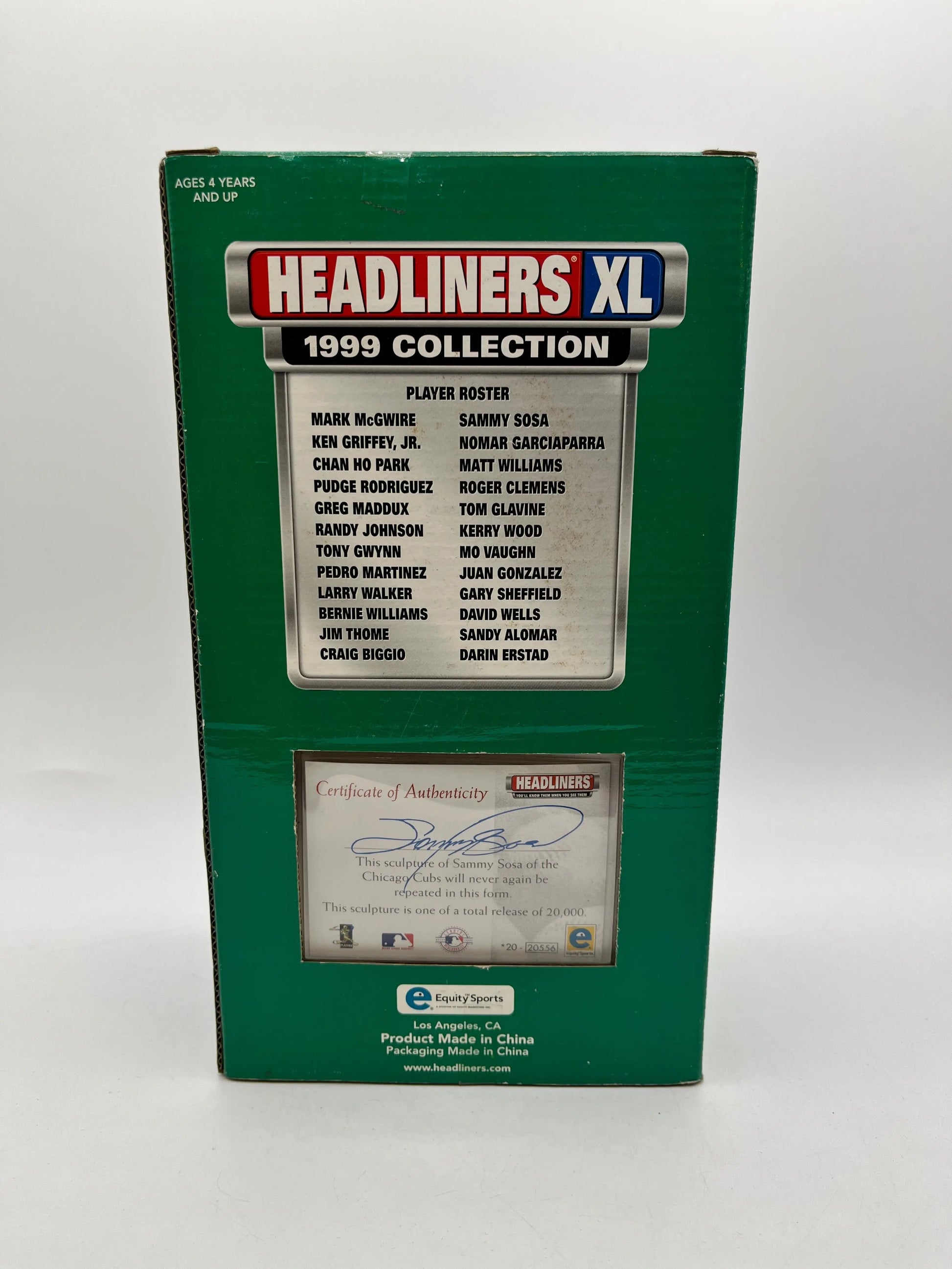 MLB Headliners XL Sammy Sosa Chicago Cubs 20/20556 - Sealed FRENLY BRICKS - Open 7 Days