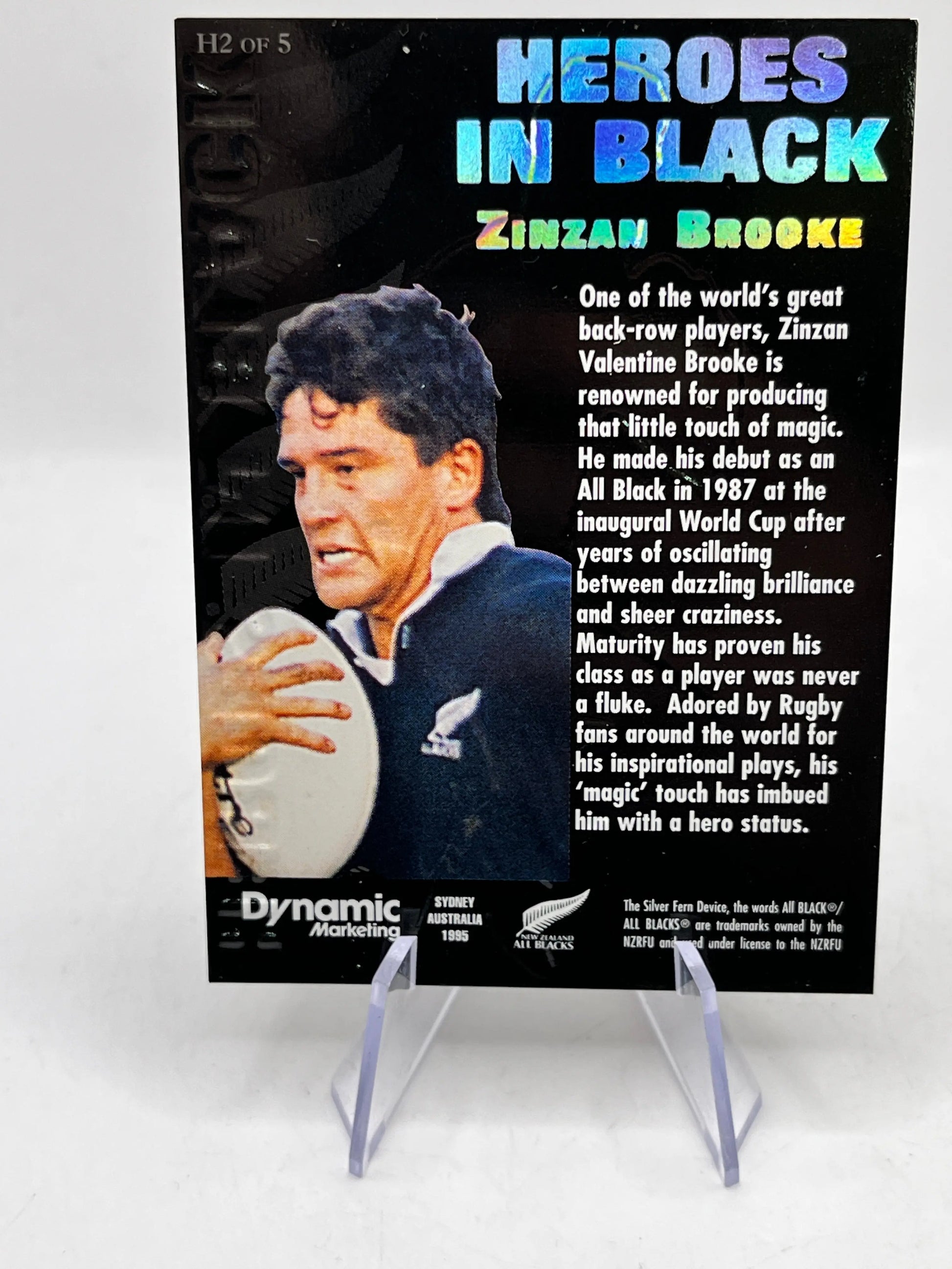 Zinzan Brooke - 1995 Dynamic Marketing All Blacks -  Heroes In Black - H2 FRENLY BRICKS - Open 7 Days