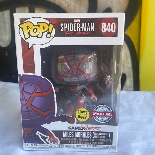 Funko POP! Miles Morales #840 GLOW FRENLY BRICKS - Open 7 Days