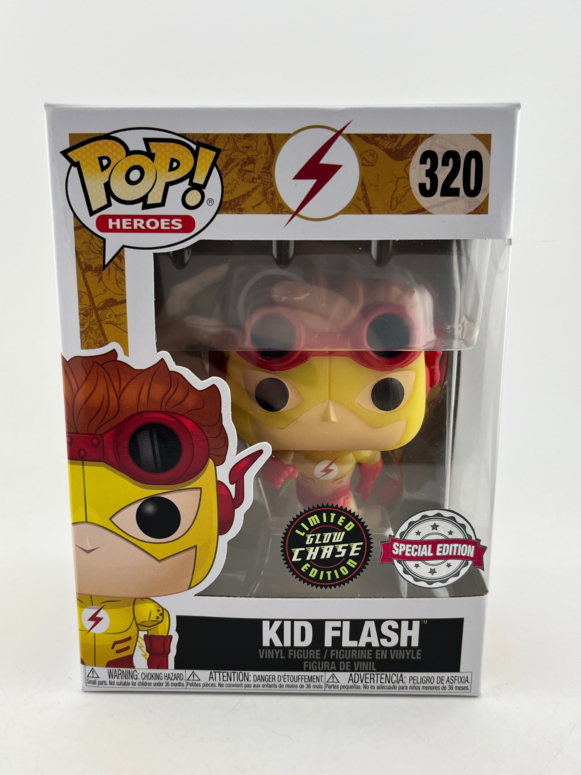Funko POP! Heroes DC - Kid Flash #320 - Glow Chase - Special Edition FRENLY BRICKS - Open 7 Days