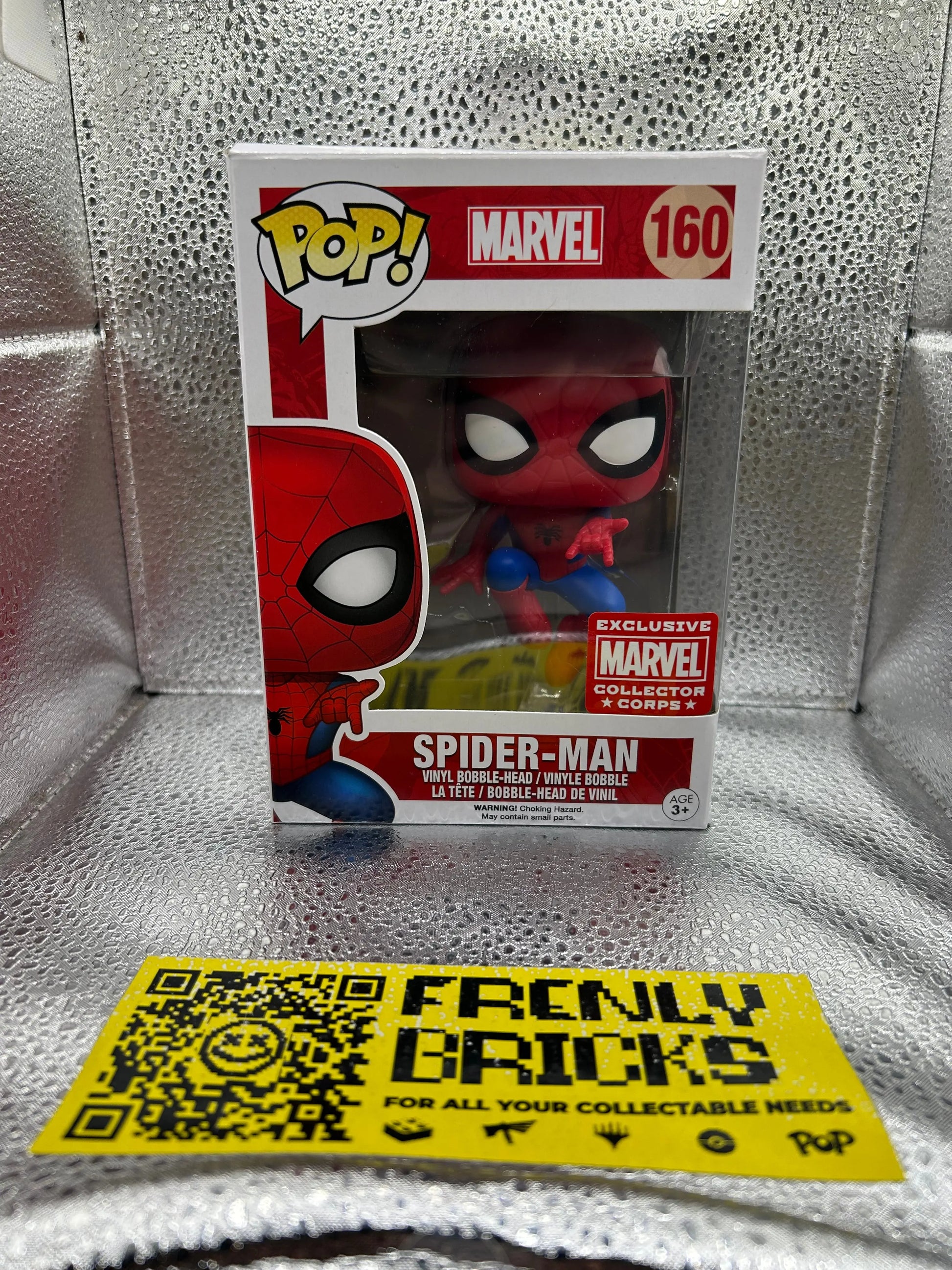 Pop Vinyl Marvel #160 Spider Man FRENLY BRICKS - Open 7 Days