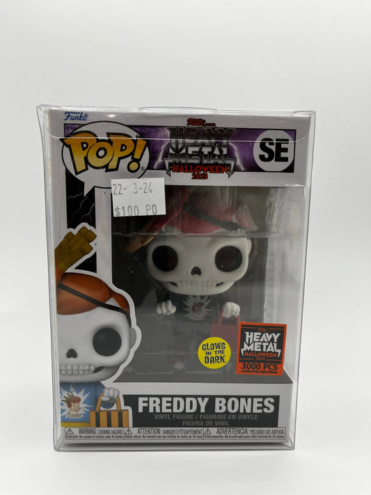 Funko Pop Vinyl Funko Heavy Metal Halloween 2023 Freddy Bones Glow in the Dark #SE FRENLY BRICKS - Open 7 Days