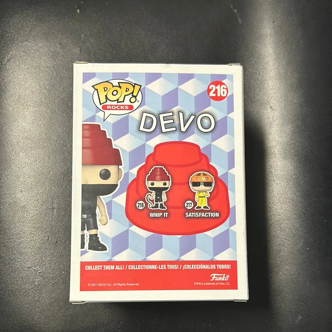 Pop Vinyl Devo #216 Whip It FRENLY BRICKS - Open 7 Days