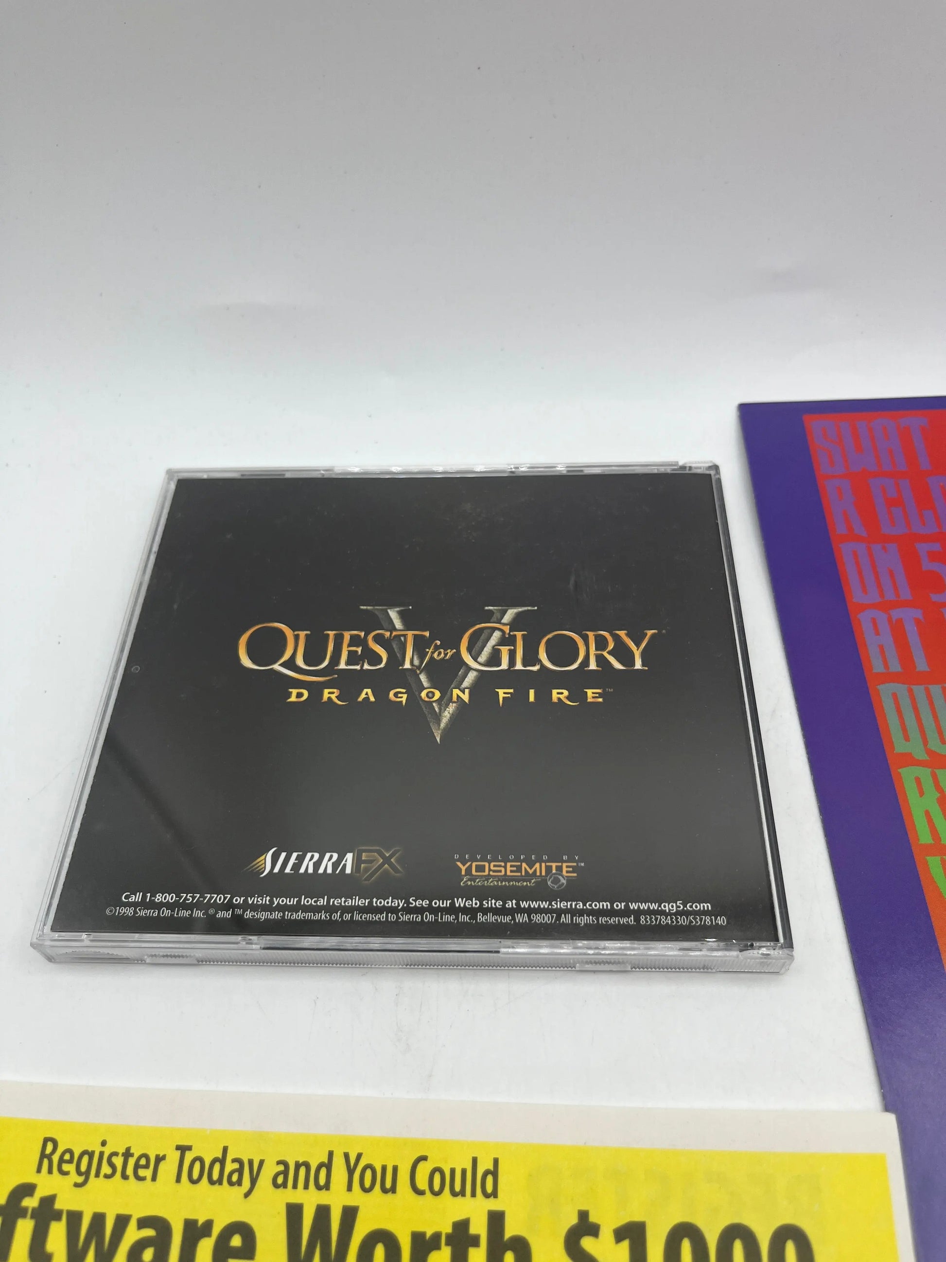 “Quest for Glory V Dragon Fire” from Sierra for both PC/MAC Big Box Game 1998 FRENLY BRICKS - Open 7 Days