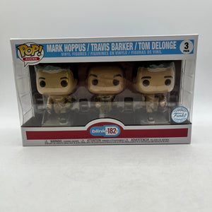 Funko POP! Rocks - Blink 182 - Mark Hoppus/Travis Barker/ Tome Delinge #3 Pack FRENLY BRICKS - Open 7 Days