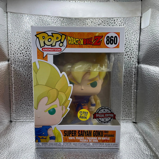 Dragon Ball Z Goku Super Saiyan Glow in the Dark Exclusive Pop! Vinyl Figure 860 FRENLY BRICKS - Open 7 Days