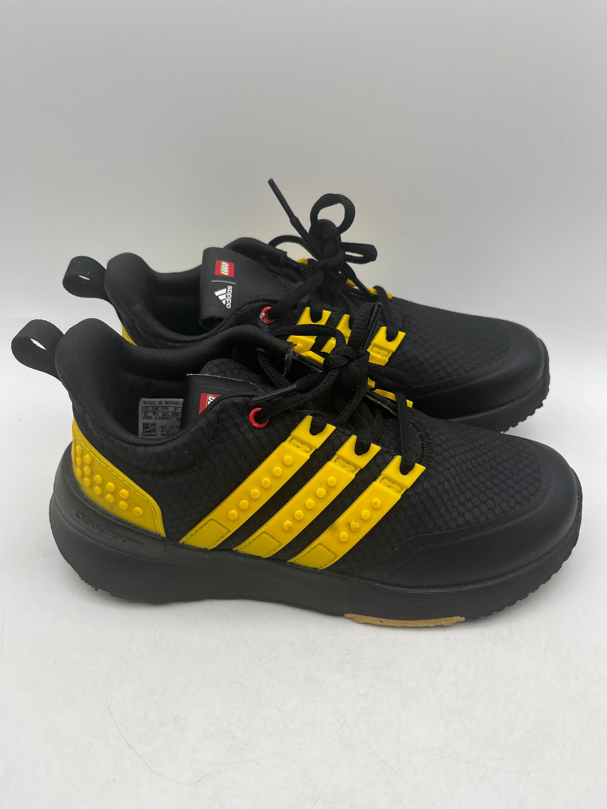 Kids Adidas x LEGO® Racer TR X Yellow & Black Shoes Size Y2 USED FRENLY BRICKS - Open 7 Days