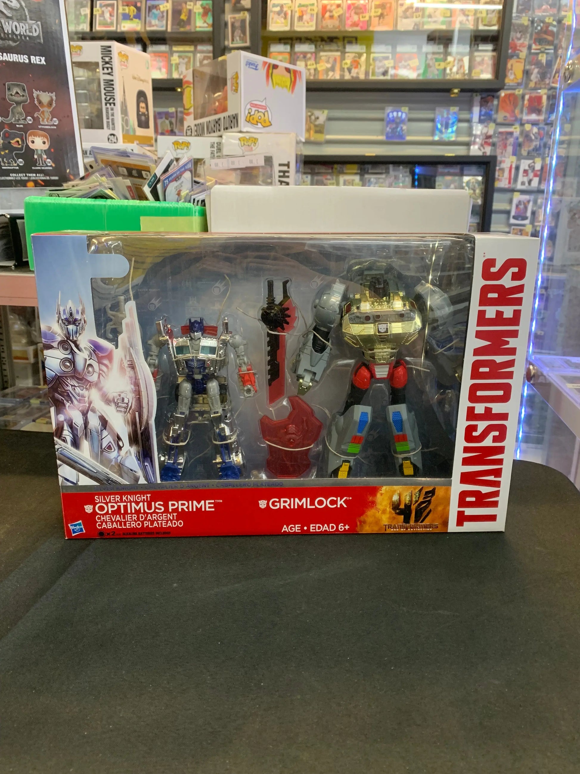 Transformers Age of Extinction AOE ~ Silver Knight Optimus Prime & Grimlock NIB FRENLY BRICKS - Open 7 Days