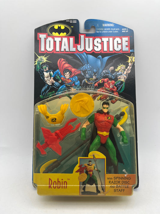 Total Justice Robin With Razor Disc & Battle Staff DC Action Figure 1996 FRENLY BRICKS - Open 7 Days
