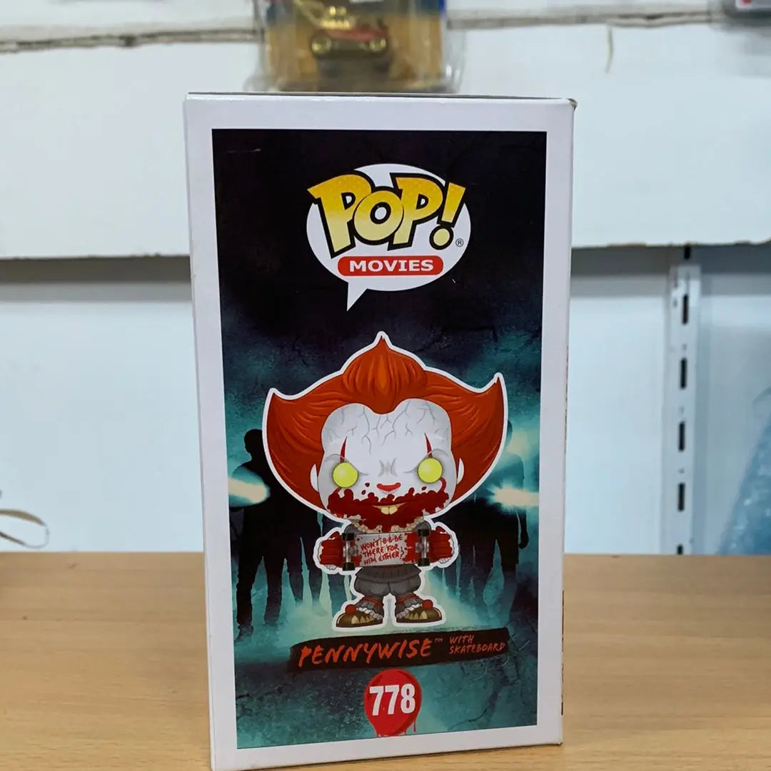 Funko Pop! Vinyl Movies It Chapter Two Pennywise with Skateboard 778 + Protector FRENLY BRICKS - Open 7 Days