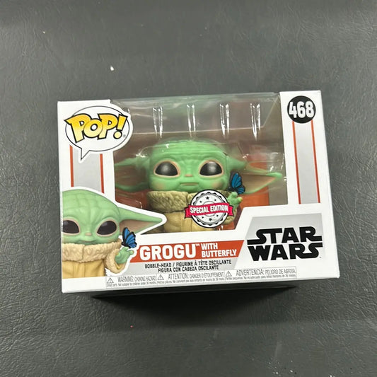 Grogu with Butterfly #468 ~ Star Wars: The Mandalorian ~ Funko Pop Vinyl FRENLY BRICKS - Open 7 Days