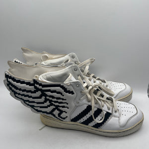 USED Size 11US - adidas Jeremy Scott Wings 2.0 Pixel White FRENLY BRICKS - Open 7 Days