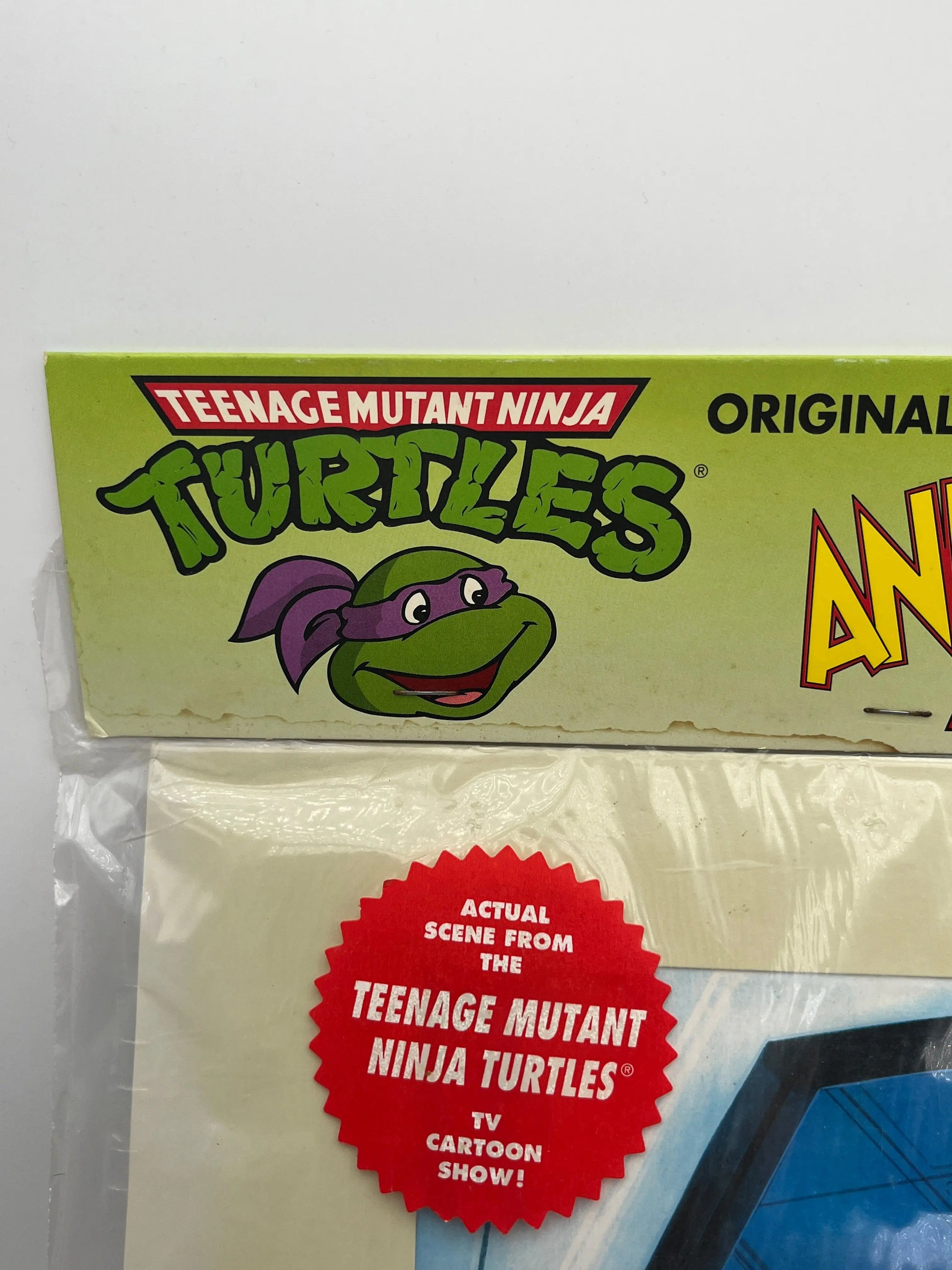 Teenage Mutant Ninja Turtles, Animation Production Cel MWS (1991) W/COA Leonardo FRENLY BRICKS - Open 7 Days