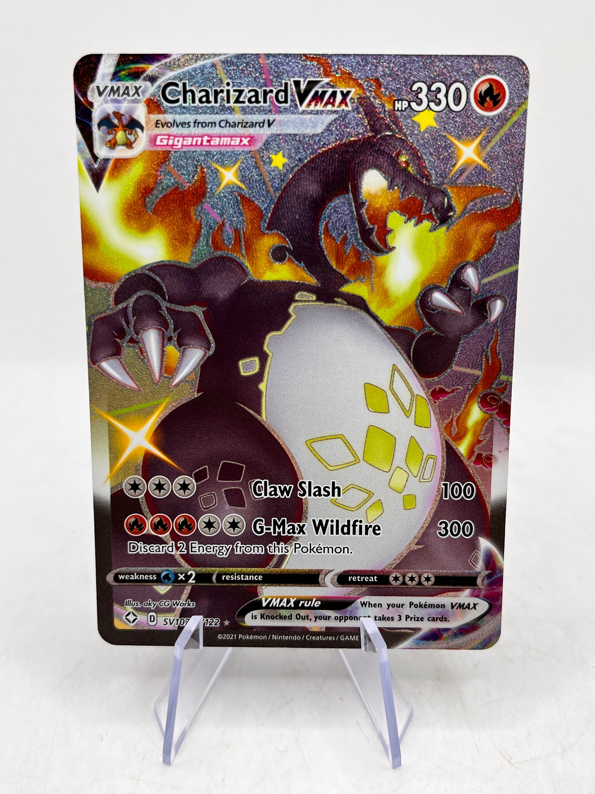 Pokemon Charizard VMAX SV107/SV122 Shining Fates: Shiny Vault Holo NM FRENLY BRICKS - Open 7 Days