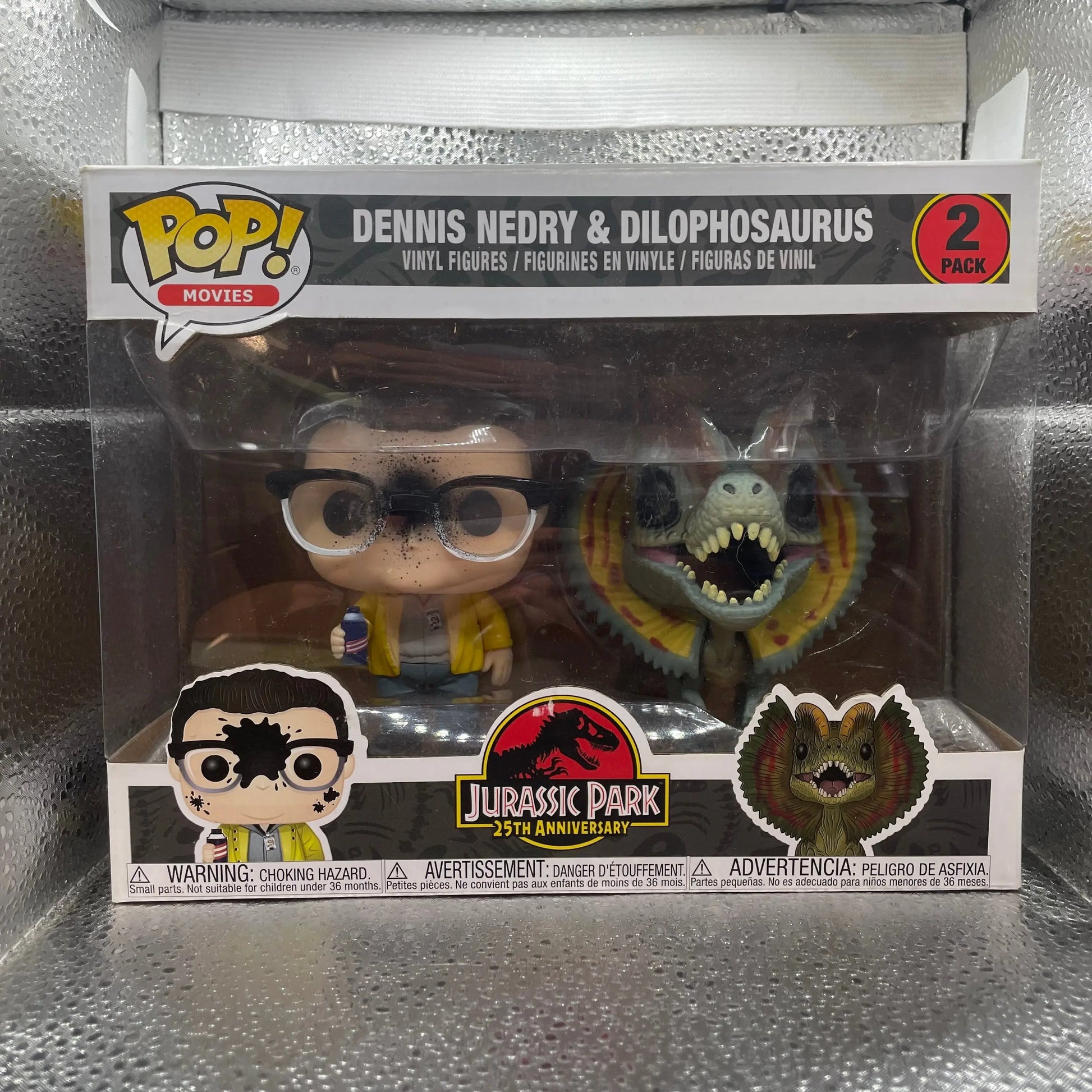 Funko Pop! 2 Pack Jurassic Park Entertainment Earth Dennis Nedry & Dilophosaurus FRENLY BRICKS - Open 7 Days